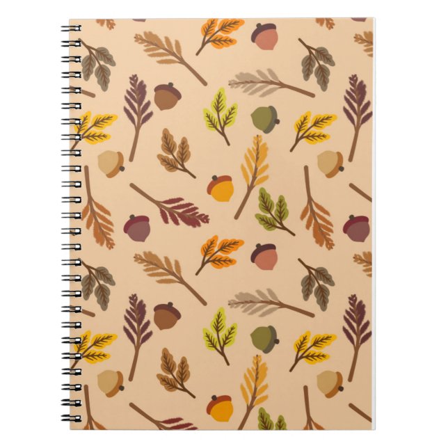 Cozy Fall Leaves & Acorns Notebook (Front)