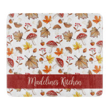 Cozy Fall Leaves and Mushrooms Personalized