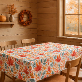 Cozy Fall Leaves Autumn Season Tablecloth
