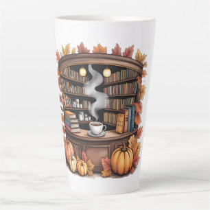 Cozy Fall Library Coffee Tasse — Book Nook 