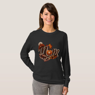 Cozy Fall Mom Pumpkin Autumn Leaves T-Shirt