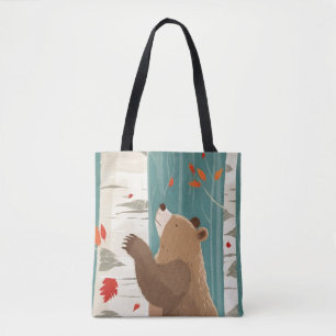 Cozy Fall Moments with a Woodland Bear Tote Bag