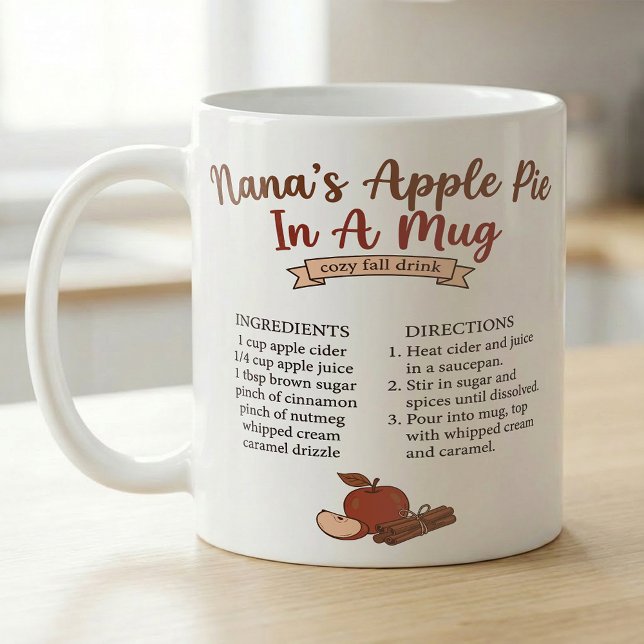 Cozy Fall Nana’s Apple Pie Recipe  Coffee Mug (Creator Uploaded)