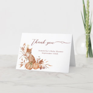 Cozy Fall Neutral Fox Pumpkin Gratitude Card