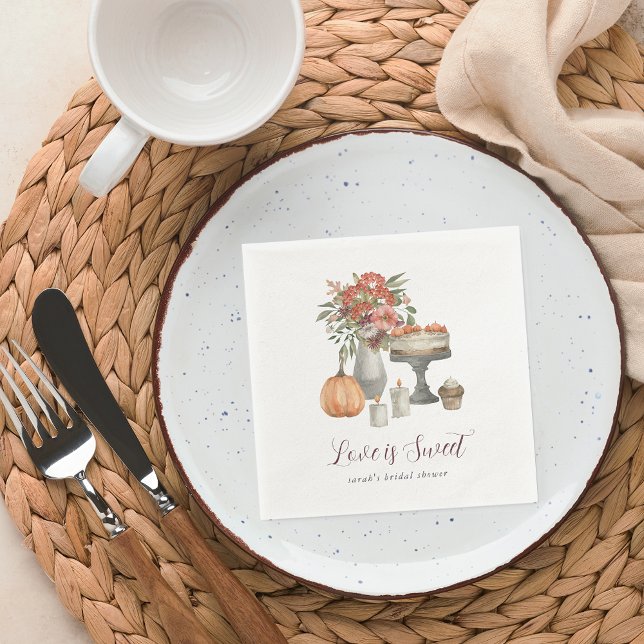 Cozy Fall Pumpkin "Love is Sweet" Napkin (Creator Uploaded)