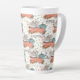 Cozy fall pumpkins  latte mug