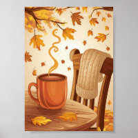 cozy fall scene digital download art