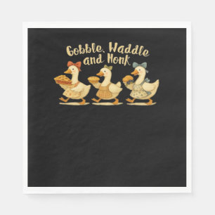 Cozy Fall Season Goose Gobble Waddle Honk Cute Cot Napkin