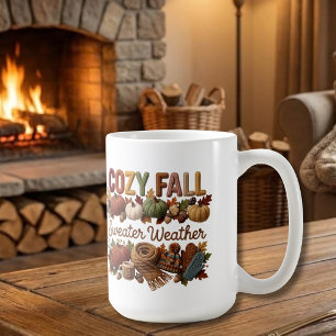 Cozy Fall Sweater Weather Yarn Art Coffee Mug