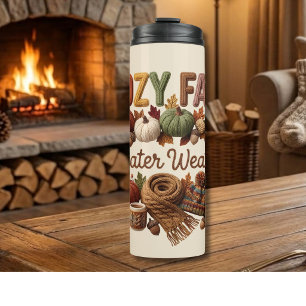 Cozy Fall Sweater Weather Yarn Art Thermal Tumbler