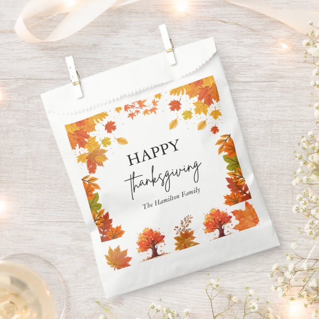 Cozy Fall Thanksgiving Dinner Party Favour Bag (Clipped)