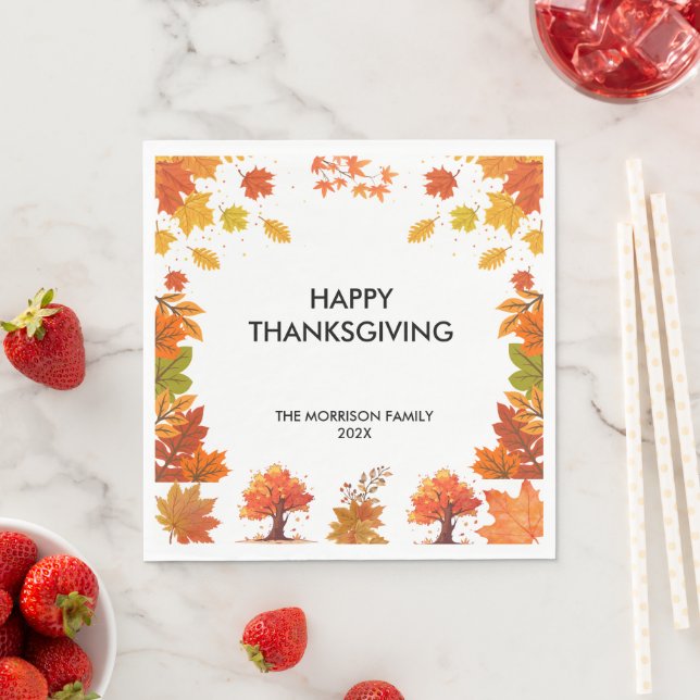 Cozy Fall Thanksgiving Dinner Party Napkin (Insitu)