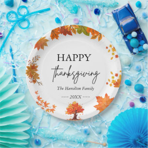 Cozy Fall Thanksgiving Dinner Party Paper Plate