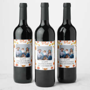 Cozy Fall Thanksgiving Dinner Party Wine Label