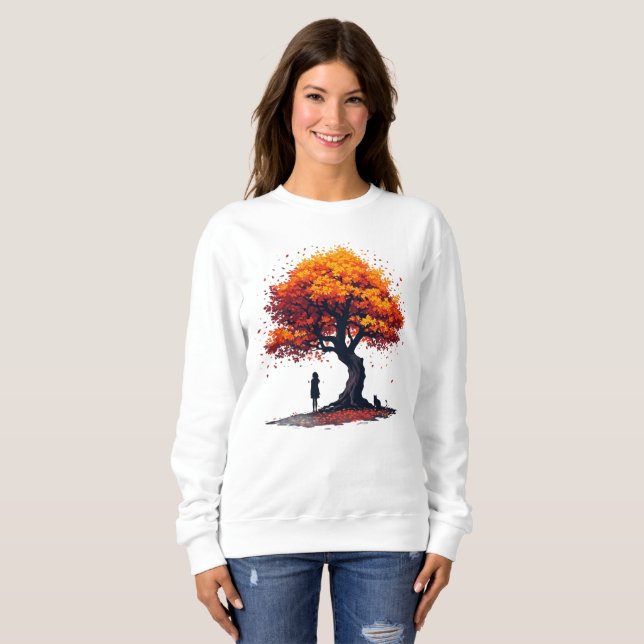 Cozy Fall Tree Long Sleeve • Autumn Companion Sweatshirt (Front Full)