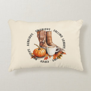 Cozy Fall Vibes – Boots, Pumpkin Spice, Bonfires Accent Pillow