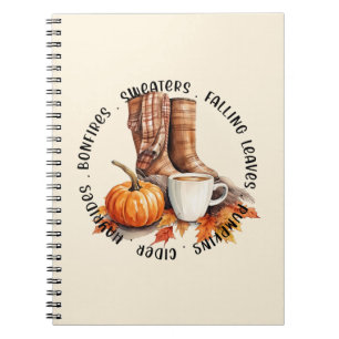 Cozy Fall Vibes – Boots, Pumpkin Spice, Bonfires Notebook