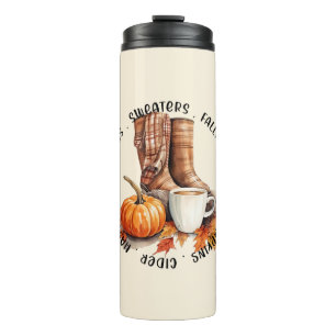 Cozy Fall Vibes – Boots, Pumpkin Spice, Bonfires Thermal Tumbler