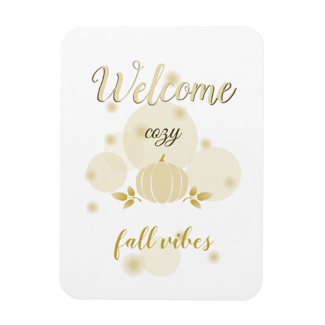 cozy fall vibes neutral pumpkin   magnet (Vertical)