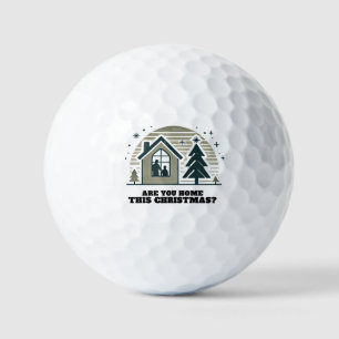 Cozy Family Christmas Home Scene Decor Art Golf Balls