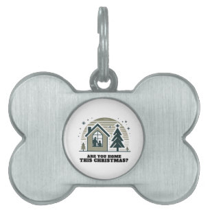 Cozy Family Christmas Home Scene Decor Art Pet ID Tag
