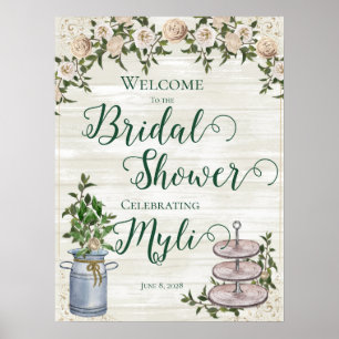 Cozy Farmhouse Bridal Shower Welcome Sign