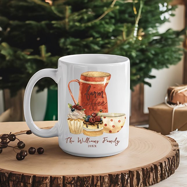 Cozy Farmhouse Rustic Watercolor Holiday  Coffee Mug (Creator Uploaded)