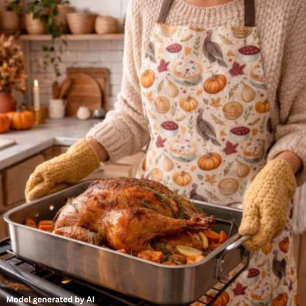 Cozy Farmhouse Thanksgiving Harvest Pattern Apron