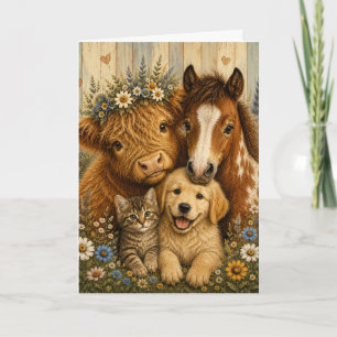 Cozy Farmyard Companions Card