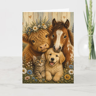 Cozy Farmyard Companions Card