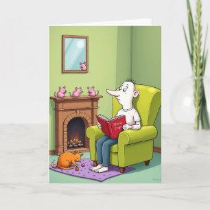 Cozy Fathers Day Cartoon Card