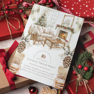 Cozy Favourite Things Christmas Party Invitation