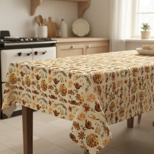 Cozy Festive Spices & Citrus Holiday Tablecloth