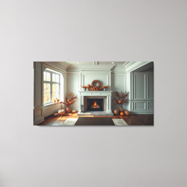 Cozy fireplace canvas print (Front)