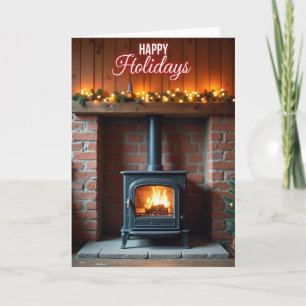 Cozy Fireplace Christmas Card
