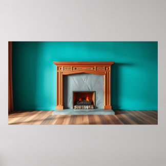 Cozy fireplace poster