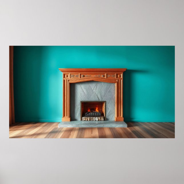 Cozy fireplace poster (Front)