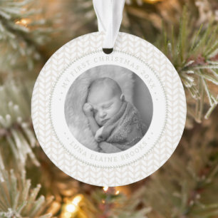 Cozy First Christmas Circle Ornament
