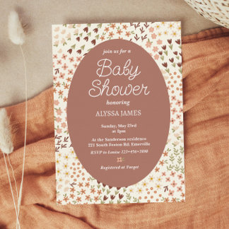 Cozy Flowers Baby Shower Invitation