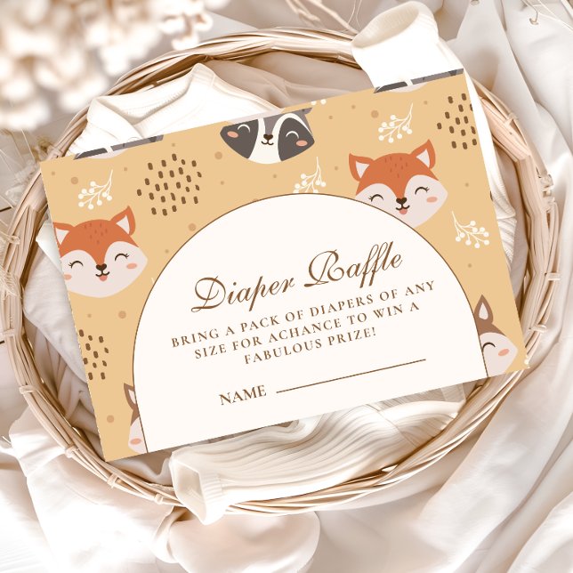 Cozy Forest Animals Diapper Raffle Enclosure Card (Creator Uploaded)