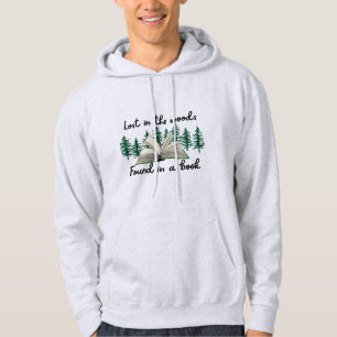 Cozy Forest Book Lover Hoodie Custom Nature Reader