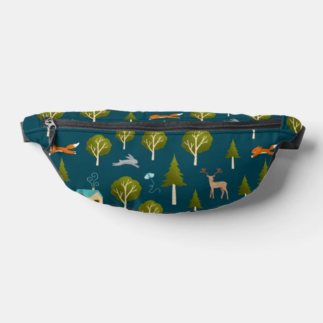 Cozy Forest Cabin and Animals Notebook Fanny Pack (Lay Down)