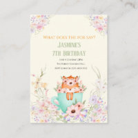 Cozy Fox Forest Magical Floral Birthday Invitation