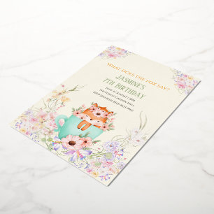 Cozy Fox Forest Magical Floral Birthday Real Foil
