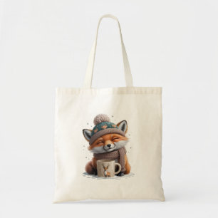 Cozy Fox Winter Season Animal Coffee Holiday Tote Bag
