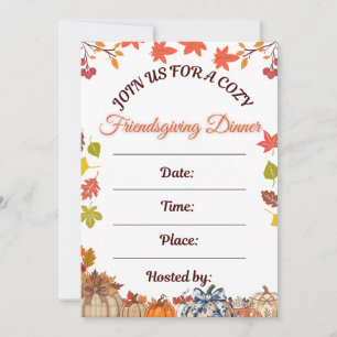 Cozy Friendsgiving Dinner Art Invitation