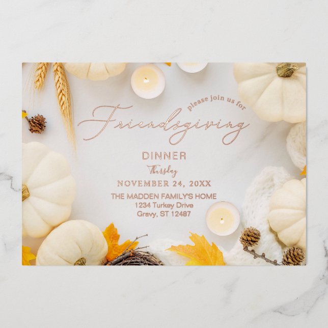 Cozy Friendsgiving Thanksgiving Pumpkin Dinner (Front)