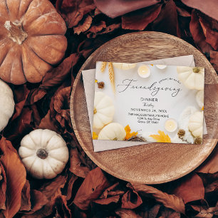 Cozy Friendsgiving Thanksgiving Pumpkin Dinner Invitation