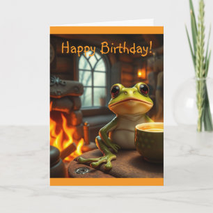 Cozy Frog Birthday Card