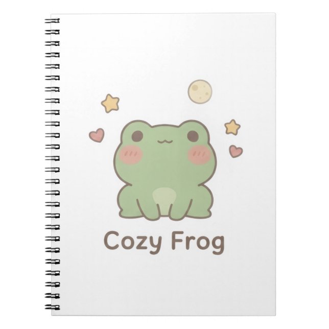 Cozy Frog Notebook | Cute Kawaii Journal (Front)